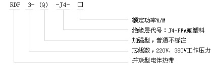 RDP3-J4高温恒功率电伴热带型号名称